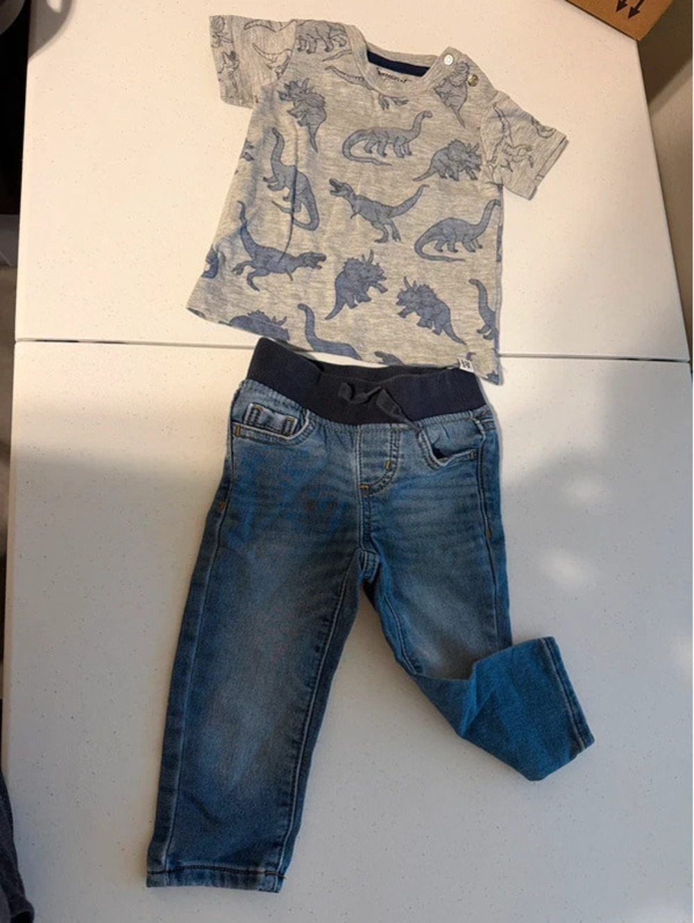 Sovereign Code Dinosaur Shirt and Wonder Nation Jeans Set 12M